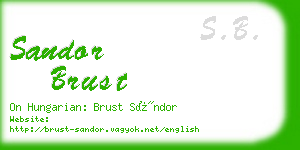 sandor brust business card